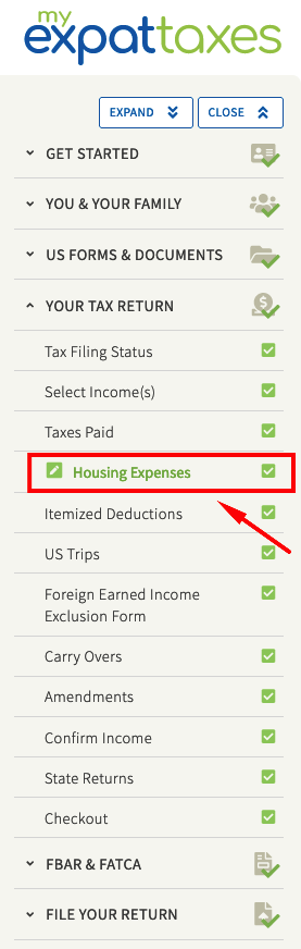 deduct my housing expenses
